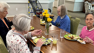 Our assisted living residents enjoying lunch together