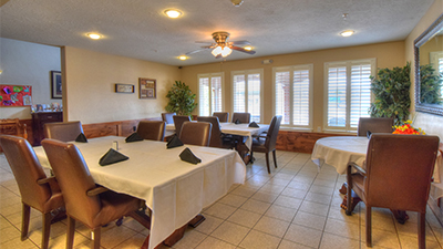 Enjoy family style eating in our beautiful dining room