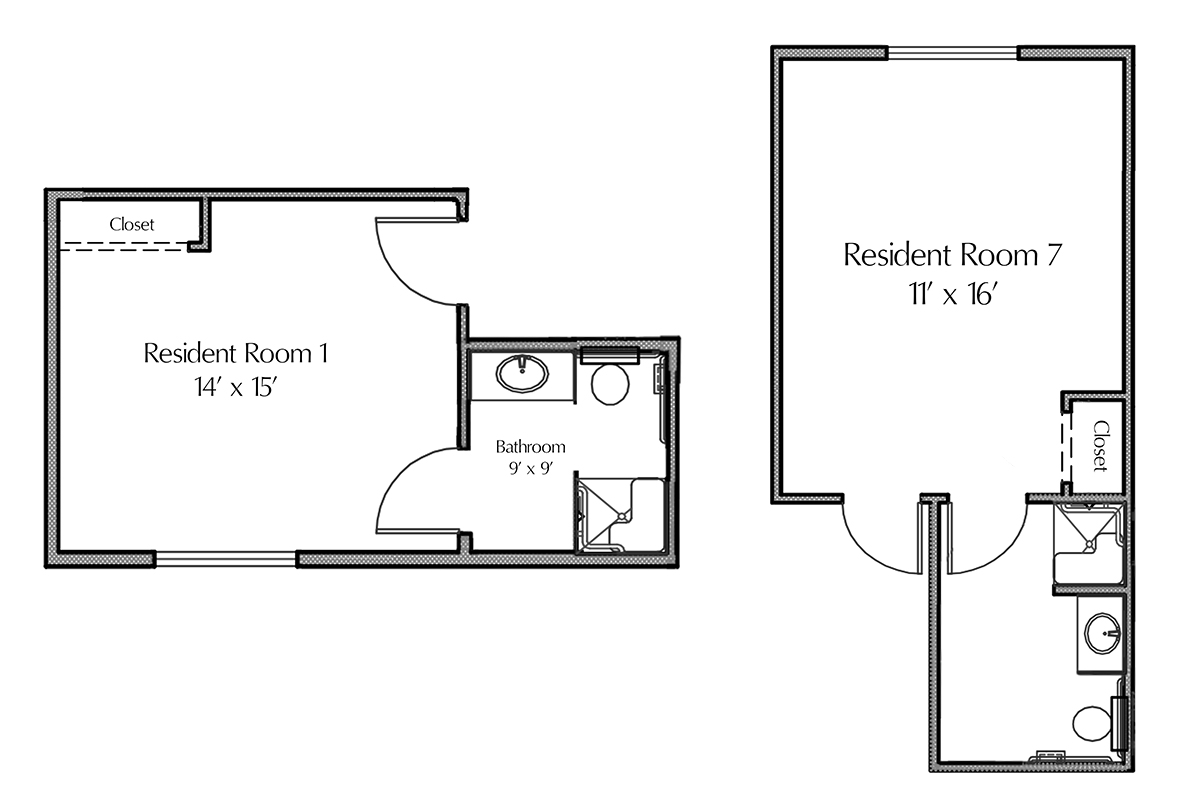 Resident room layouts