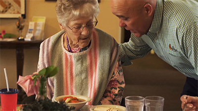 Senior enjoying a meal