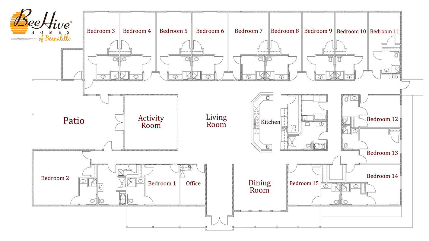 The master floorplan of the BeeHive Home in Bernalillo