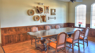 Family-style dining room for senior residents