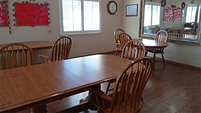 Our family style dining room is great for making memories