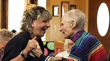 resident and caregiver