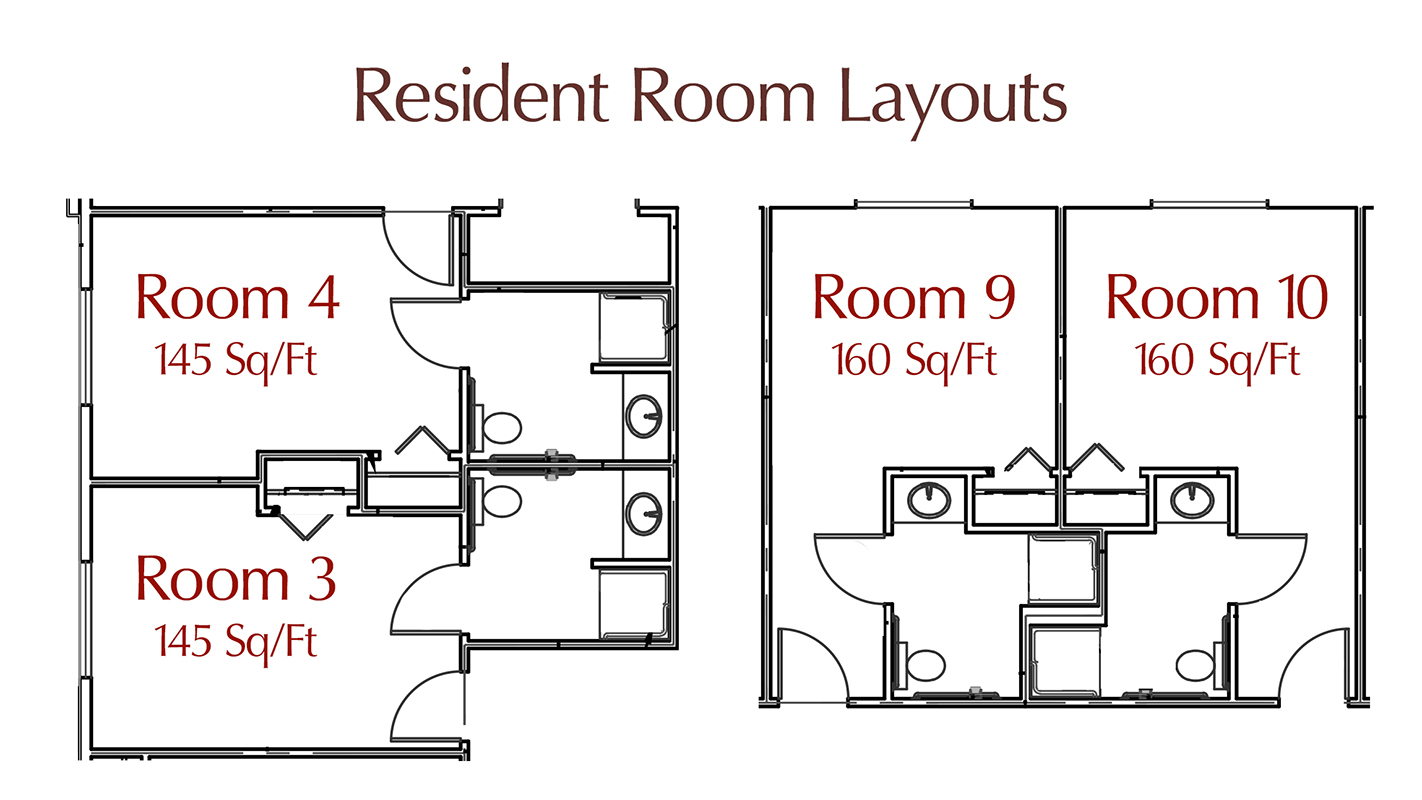 The resident room layouts