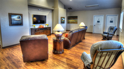 Open and spacious family room for senior residents