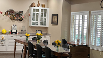Family style dining room