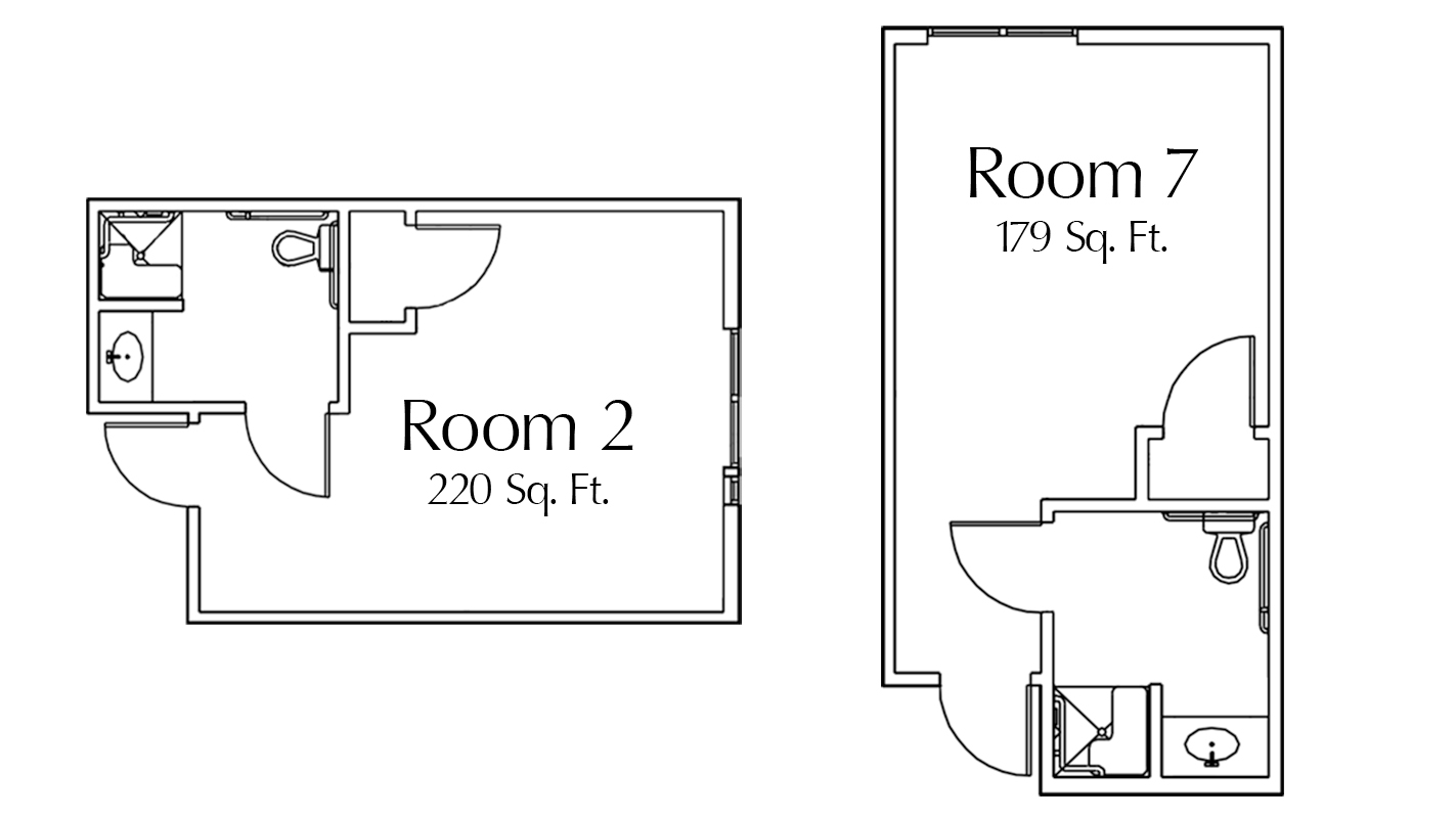 Floorplans for Room 2 & Room 7