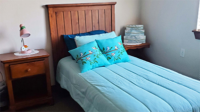 Comfortable and private respite care bedrooms