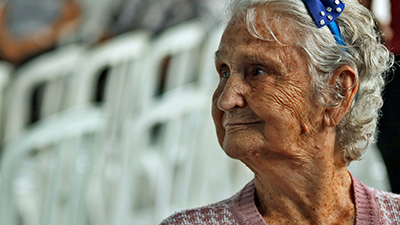 An elderly woman with dementia