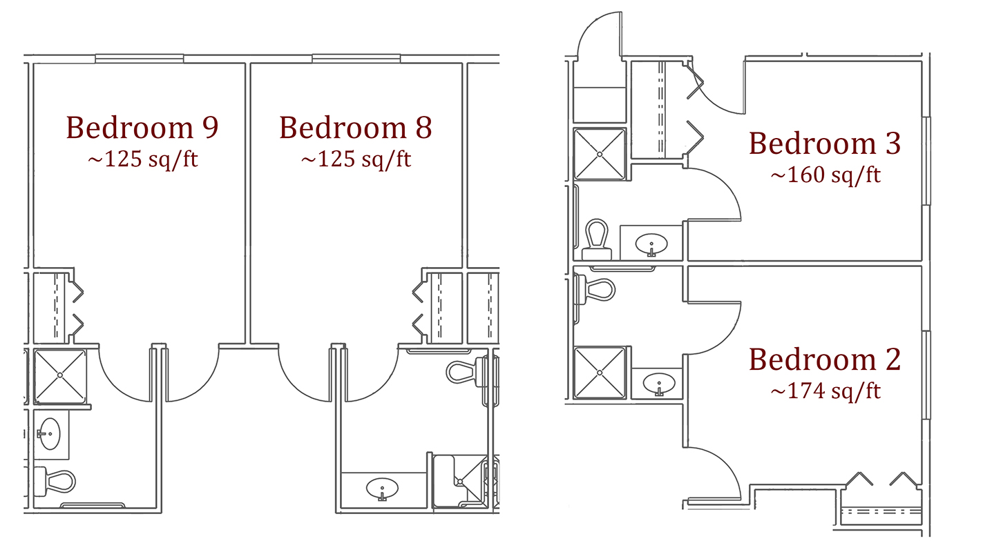Private resident room layouts