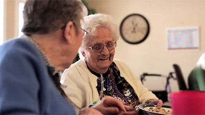 Friends chatting together