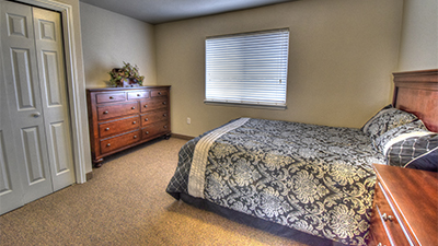 Private bedrooms and bathrooms for all senior residents