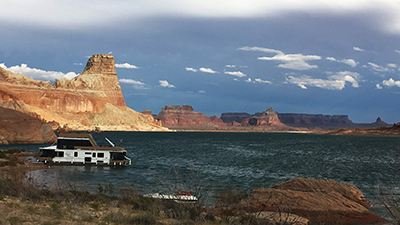 Houseboating in Padre Bay under Gunsite Butte