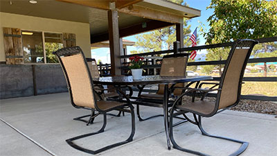 Enjoy the outdoors from our covered patio