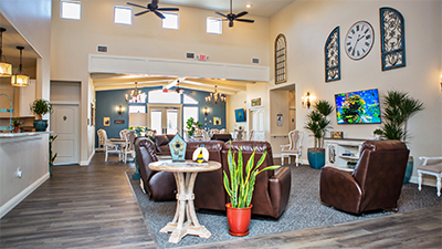 Open living spaces for gathering and community events