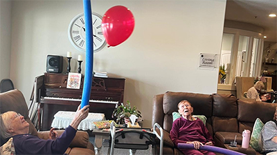 Balloon games that engage residents