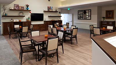 Family-style dining and warm decorations greet each visitor