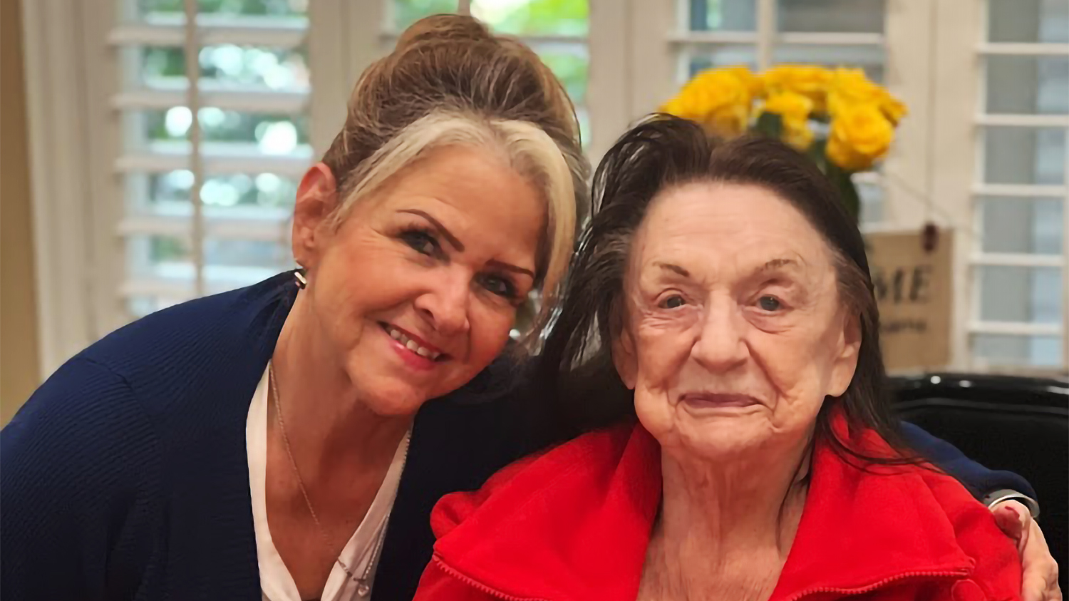 Happy senior with caregiver