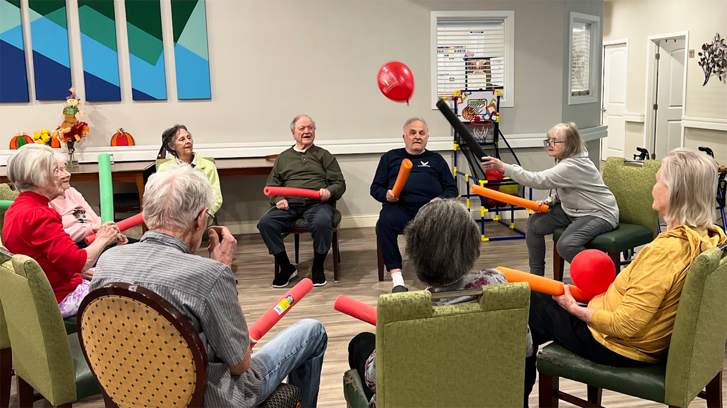 Seniors playing a game