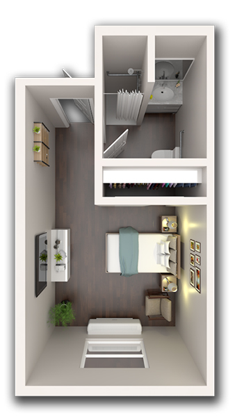 Example footprint of a private resident room