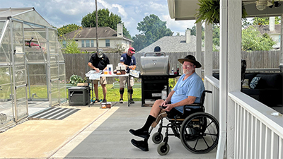 Residents enjoy a beautiful day
