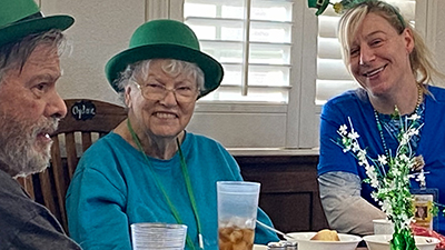 Seniors enjoying St Patricks Day festivities