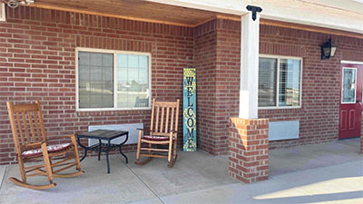Comfortable rocking chairs on the front porch