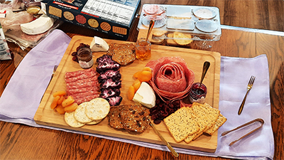 Lunch and Learn activity with a cheese board